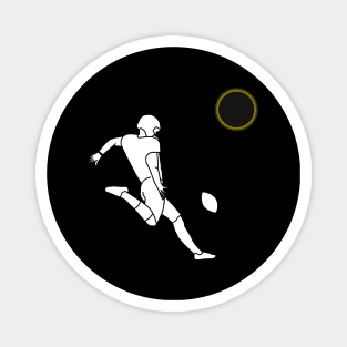 Total solar eclipse. Football player. Field goal. Magnet